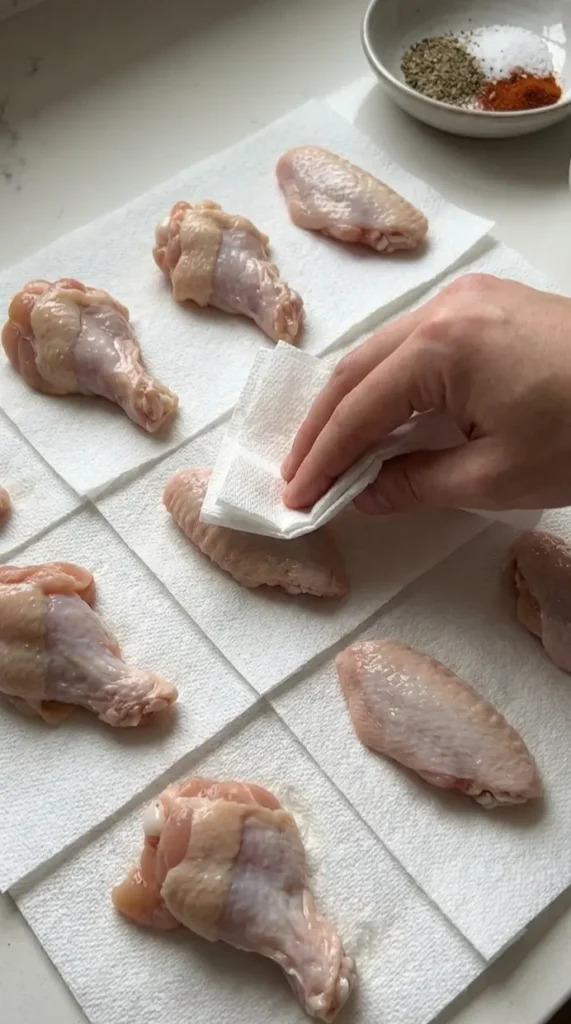 Drying Chicken Wings for Crispiness