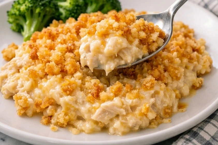 Cheesy Chicken Casserole with Ritz Crackers Dinner Winner