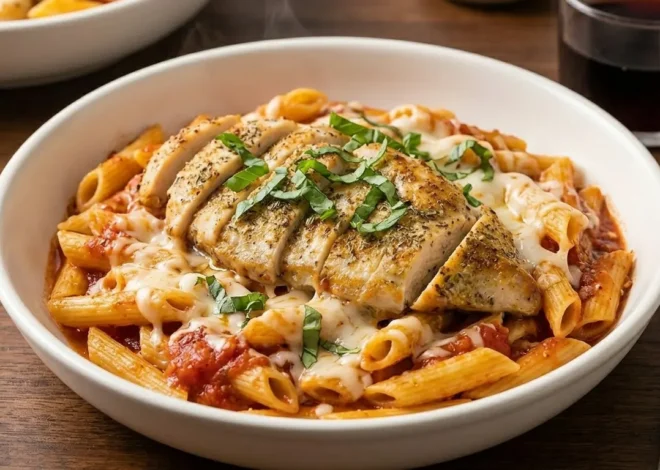 Easy Chicken Marinara Pasta Recipe: Classic Italian Pasta & Cheesy Dinner