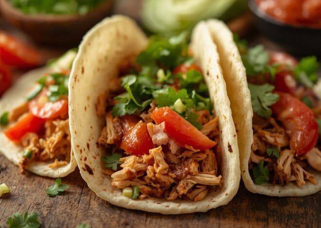 Healthy Shredded Chicken Al Pastor Tacos (Easy Recipe)