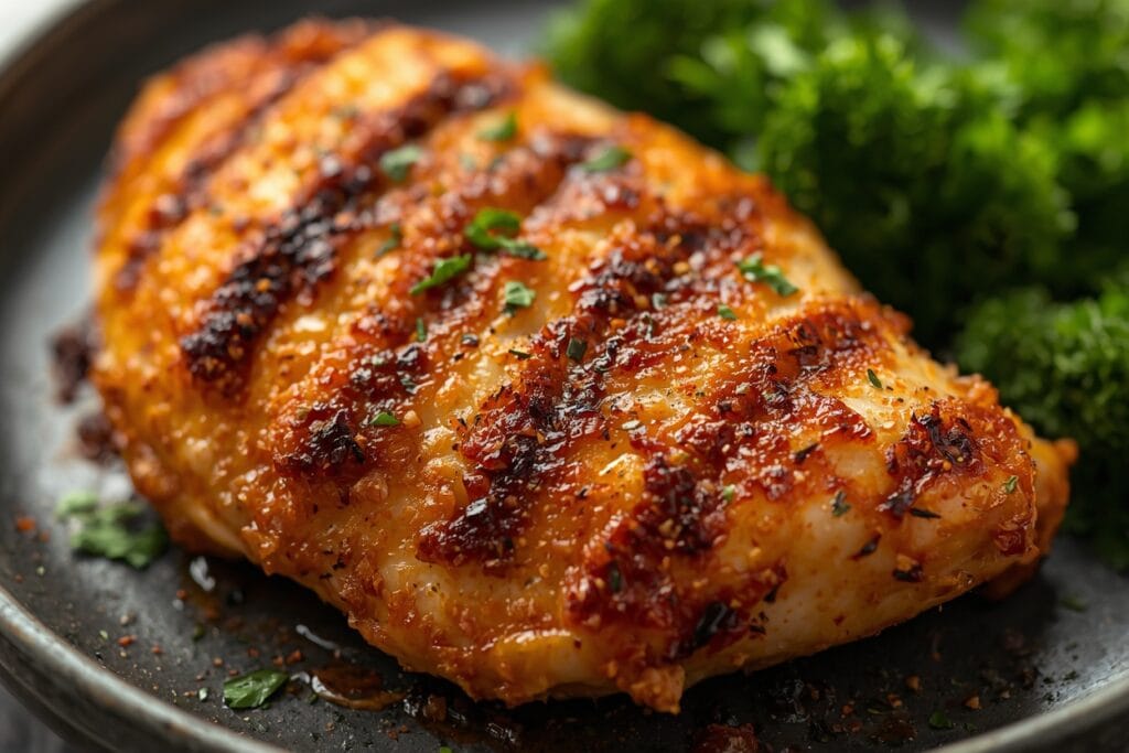Blackened Air Fryer Chicken Breast with a crispy Cajun-spiced crust, juicy tender center, and bold smoky flavor for an easy healthy dinner