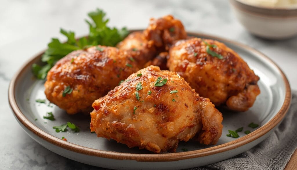 Pan Fried Chicken Thighs: A Recipe That Gets the Skin Right 5 Juicy Pan Fried Chicken Thighs with crispy skin cooked in a frying pan with oil