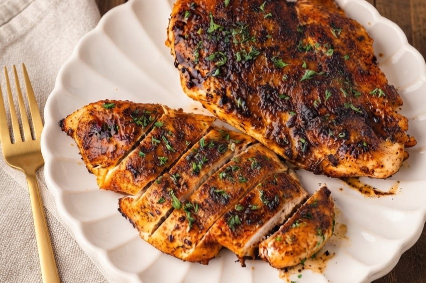easy skillet chicken breast with golden crust