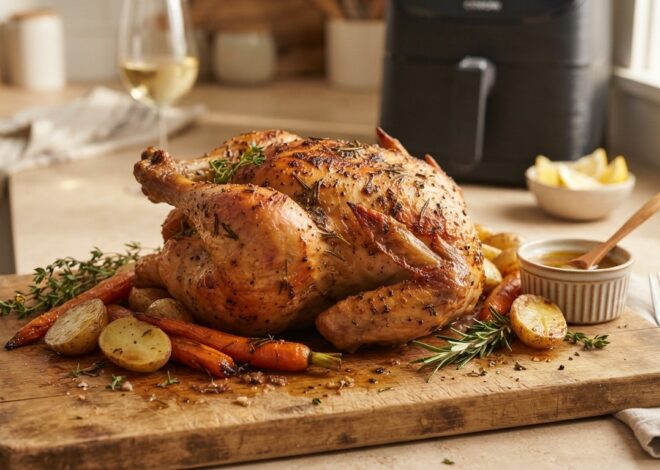 7 Minutes to Crispy Air Fryer Whole Chicken